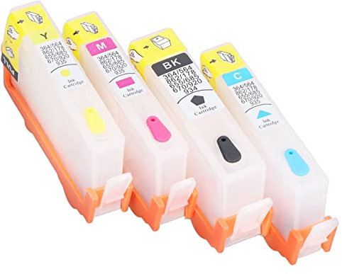 Risegun Tintenpatronen-Nachfüllbox, Ersatz-Tintenstrahldrucker-Zubehör für HP Officejet Pro, inklusive Preisschild-Etikett, kompatible Tintenpatrone, 4 Stück