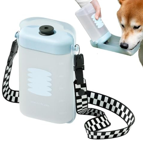 Reise-Wasserflasche, Hunde-Wasserspender, verstellbare Hundeflasche, große Hunde-Wasserflasche, Gassi-Hundewasser, tragbar und praktisch, Verstellbarer Riemen, große Kapazität zum Spazierengehen