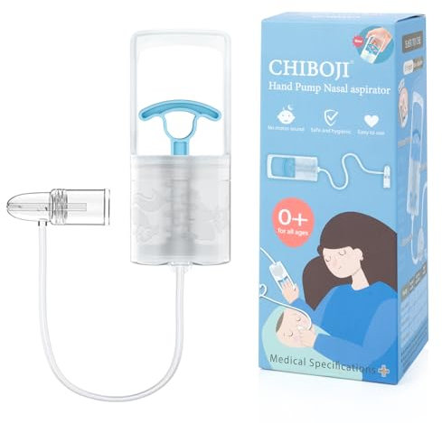 CHIBOJI PATENT Nasensauger für Baby, Kleinkind Hand-Pull Nasensauger Entlasten Verstopfung und Stuff Mucus Booger mit nicht invasiver Düsenspitze, weiche schnelle leise Saugung, hergestellt in Taiwan