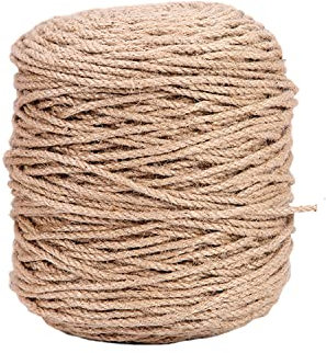 TWALOTPEX Hilo de Yute y Cordel de Yute Hilo de Yute Natural Resistente de 200 Metros de Largo, Ideal for Manualidades y Embalaje.(Diameter 4mm)