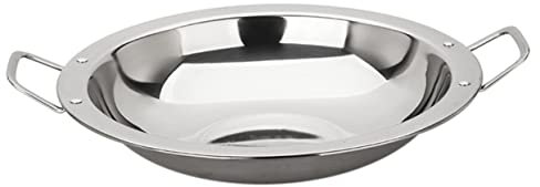 GRIRIW Padella in Acciaio Resistente 26 Cm Per Uso Quotidiano, Pentola Calda Liscia Doppia Maniglia Per Cucina Domestica e Ristoranti, Resistenza All’usura e Design Pratico Per Cucinare Sicuro