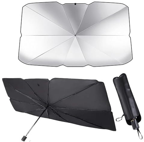 EIWXEFQT Parasol Coche Delantero Interno, para Renault Clio 4 2014-2019 Sombrilla Paraguas del Coche El Mango del Paraguas es Ajustable Anti UV Rayos