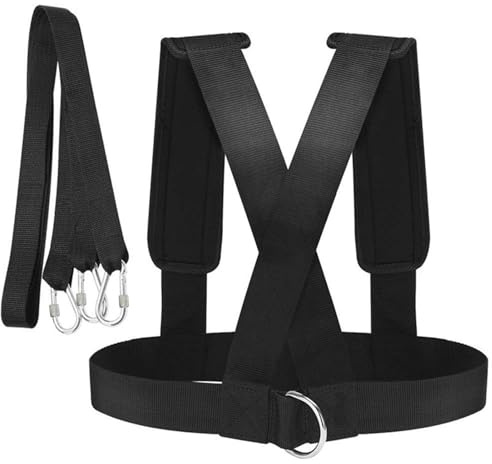 Arnés de tracción de neumáticos, arnés de tracción de peso ajustable con correas de bloqueo, correa de resistencia de entrenamiento de velocidad para entrenamientos de fuerza, sprint y agilidad