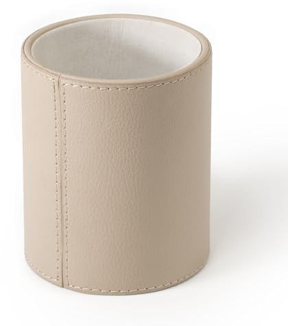 OSCO Portapenne in finta pelle color tortora chiaro, portamatite, organizer da scrivania, organizer da ufficio, cosmetici, 10,5 x 8,7 x 8,7 cm (altezza x larghezza x profondità)