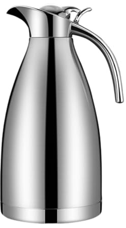 Ronyme Jarra de café de Acero Inoxidable, dispensador de Agua o té, Termo con Tapa sellada Resistente al para té, líquidos Calientes, refrigerador, 2l