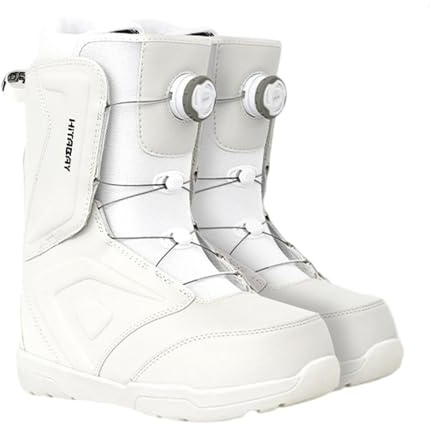 Blissbuilt Scarponi da Snowboard da Uomo Scarponi Snowboard Donna Sistema di Allacciatura Rapida all Mountain Freestyle Caldi e Comodi Snowboard Boots Unisex Nero/Bianco,Taglie 36-45