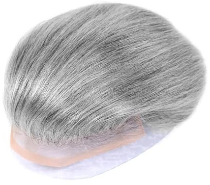 Perruque pour Homme Toupet for hommes cheveux humains, postiche avant en dentelle MoNo, système de remplacement avec Pu autour(1B80#,7X9)