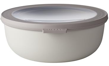 Mepal – Multi Bowl Cirqula Rectangular – Food Storage Container with Lid - Suitable as Airtight Storage Box for The Fridge & Freezer, Microwave Container & Servable Dish – 1250 ml – Nordic White