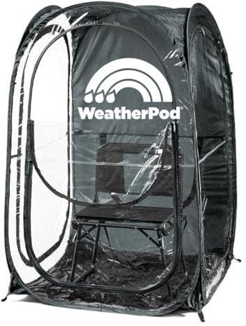 WeatherPod® Pop-Up Sports Tent 1 Person – Instant Setup MyPod™ Shark Tank Original All-Weather Shelter for Outdoor Sports, Rain, Wind & Cold