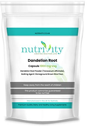 Dandelion Root 1000mg Veg Capsules Power Minerals, Vitamin Rich by Nutrivity (30)