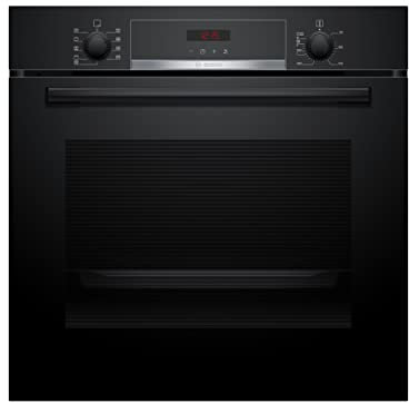 Bosch Home & Kitchen Appliances Bosch HBS573BB0B Serie 4 Built-in Oven, with Pyrolytic cleaning, 3D Hotair, AutoPilot 10, LED Display control, 60 x 60 cm, Black