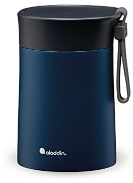 Aladdin Bistro Thermavac Stainless Steel Food Jar 0.4L Navy Blue – Keeps hot or cold for 5.5 Hours - Double Wall Vacuum Insulation- Leakproof Lunch Container - Dishwasher Safe - BPA-Free