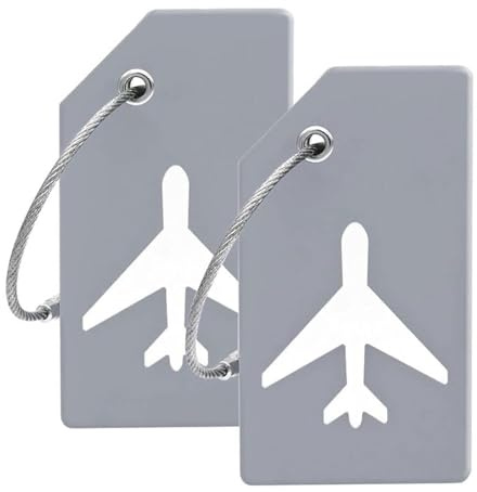 Silicone Luggage Tag with Name ID Card Perfect to Quickly Spot Luggage Suitcase (Gray)