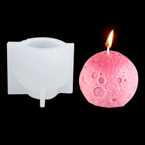Zayookey Silicone Stampo per Candela 3D Sfera Stampi in Resina Luna Stampo Epossidica da Colata Sapone DIY Resin Candle Molds per candele profumate fai da te gesso