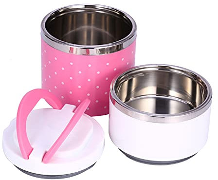 Fiambrera térmica de acero inoxidable, 2 capas, 930 ml, caja portátil, contenedor de alimentos, tarro de comida caliente, fiambrera aislada, contenedor de alimentos con aislamiento