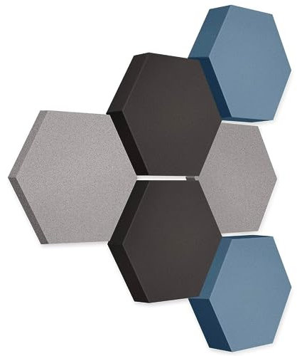 platino24 Akustikpaneele 6 Elemente Edition LOFT 3D I Ø 300mm Akustikplatten Schalldämmung Wand & Decke I Akustikschaum Schall-Absorber aus Basotect 30-70mm mit farbiger Akustikbeschichtung