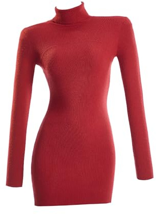 Cosplay.fm Women's Game Cosplay Costume Red Sweater Dress Set with Gloves (Red, S)