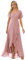 Ever-Pretty Robe pour Mariage Invité Femme Longue Asymétrique Manches Courtes Col V Fendue Fluide Chic Rose Poussiéreuse 56