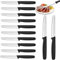GBKDQQ Frühstücksmesser 12 Stück Brotzeitmesser mit Wellenschliff 22 cm Swiss Classic Tomatenmesser Brötchenmesser Steakmesser Tafelmesser, Frühstücksmesser Set aus Edelstahl Kunststoffgriff, Schwarz