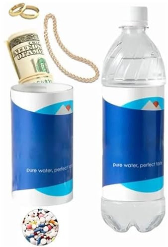 Bouteille D'eau Sûre De Détournement, Récipient Secret Pour Bouteille D'eau,Conteneur De Cachette Secret Pour L'argent | Bouteille D'argent Secrète De Cachette Sûre Pour Les Cartes, Les Clés