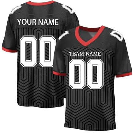 Personalisiertes American Football Trikot mit Namen Nummer Benutzerdefinierte Herren Sporthemden Trikot Atmungsaktiv Personalisierte Fußballtrikots Fußball Team Shirt für Frauen Männer Jugend Kind