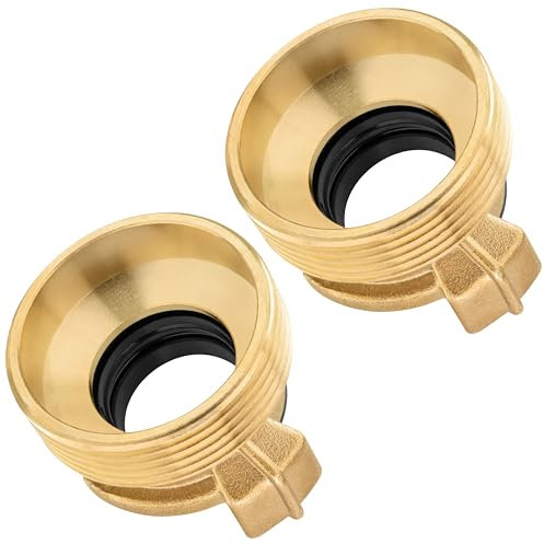 Poppstar 2x raccordo rapido in ottone con filettatura esterna da 1 1/2 pollice (filetto G 1 1/2 su raccordo a baionetta)