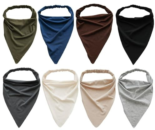 YSDYY 8 Foulards Triangulaires Dans Le Style Bohème, Bretelles À Cheveux Élastiques, Accessoires De Cheveux Colorés Non Glissés, Accessoires De Tenue.