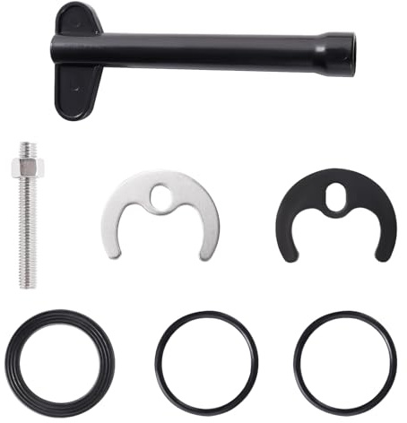 Lyeteung M8 Kit de Fijación de Grifo Monobloque, Fijación Grifo un Solo Orificio, con Llave Inglesa, para Cocina Baño Lavadero, Plata