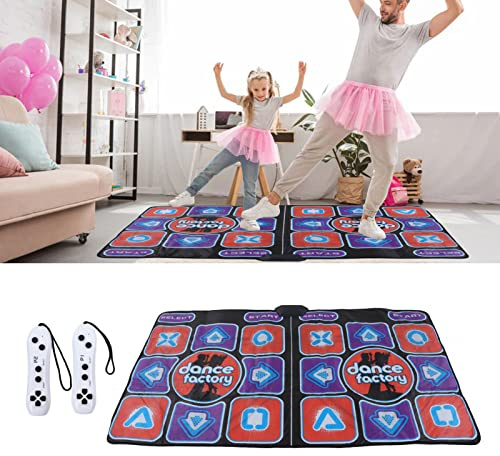 Tyenaza Music Dance Pad, Double Player Exerction Earch Education Education Electronic Dance Mat, per Soggiorno con Cavo AV (160 x 92 cm)