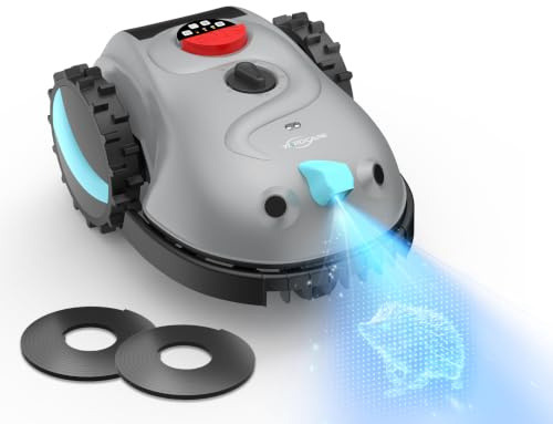 YARDCARE V100 Robot Cortacésped, con Navegación Visual por IA, sin RTK, sin Señal Perdida, 150 Obstáculos, con Cintamagnetica, Cuchillas de Repuesto, Adecuado para Jardines Pequeños