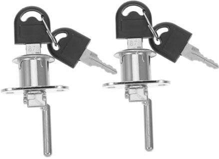 ANDRESLAD 2 pièces Serrure de Tiroir Métal avec Clés Verrouillage à Triple pour Meubles de Bureau Armoire Classeur Système de Sécurité Discret et Adapté Aux Bureaux et Vitrines
