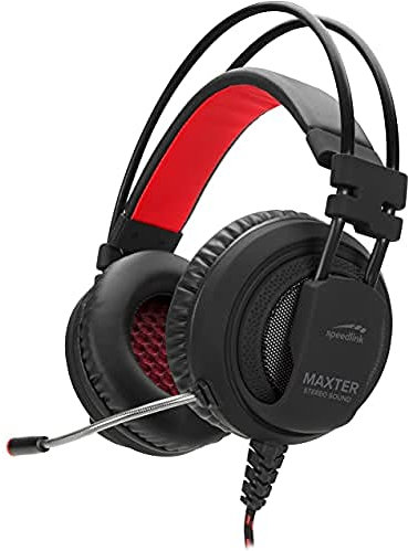 Speedlink MAXTER Stereo Headset - Gaming Headset mit flexiblen Mikrofon, Kabelfernbedienung, für PS4, schwarz