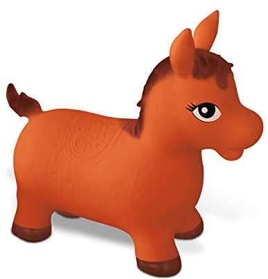 Mondo Toys 9689- Horse Ride-On Cavallo gonfiabile cavalcabile per bambini - Cavallo Gonfiabile da Cavalcare - Animale saltellante - Alta qualità - 09689, marrone