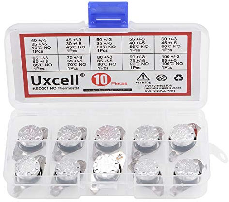 sourcing map 10 Stück Thermoschalter NO KSD301 Thermostat 40-100°C(104-212℉) Temperatur 40 45 50 55 60 65 70 80 90 100°C Sortiment Normalerweise Schließen