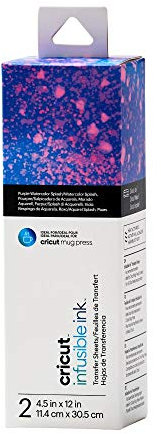 Cricut 2008890 Infusible Ink Transfer Sheets, Watercolor Sublimations-Transferfolie, Purple Splash, 11,4cm x 30,5cm (4,5 x 12)