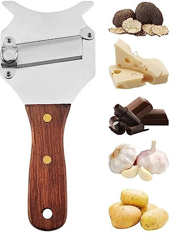 Grattugia per tartufo - Affettatrice per formaggio tartufi con manico in acciaio inossidabile e bellissimo manico per rastrelliere per verdure aglio funghi