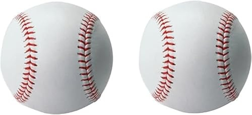 YSAMAX Baseball Ball, Soft Leather Sports Practice Baseballs, Flexible Rubber Leather Baseball, Baseball For Outdoor Sports, Stitched Exterior, For Youth And Adult, Easy To Grasp (2 PCS)
