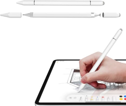 CULEO Punteros para móviles,Lápiz óptico magnético 3 en 1 para tableta, lápiz óptico capacitivo universal (blanco)
