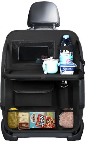 Qixuer Car Seat Organizer, Car Backseat Organize, with Foldable Table Shelf and Lots of Pockets,Back Seat Organizer Waterproof Multifunction Car Storage Bag Kids
