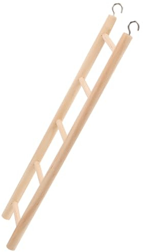 PRETYZOOM Scaletta in Legno per Uccelli e Criceti, Giocattolo Naturale Attira L'attenzione, Scala Robusta e Versatile per Gabbie di Pappagalli e Piccoli Roditori