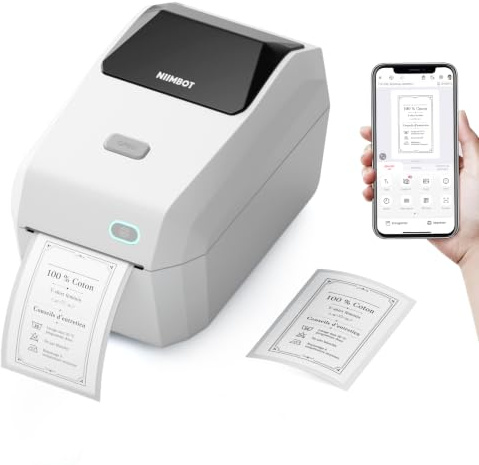 NIIMBOT Imprimante d’Étiquettes K3, Impression Rapide, Blanc | Largeur d’Impression Maximale 82 mm, Compatible PC, 7 Android et 3 IOS, pour Petite Entreprise et Bureau