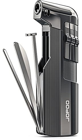 JOPOO Pipe Lighter Gas Butane Refillable Soft Flame with Pipe Cleaner Tools (Sold without Gas)