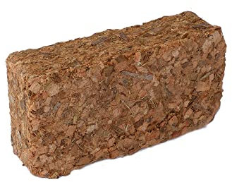 Novatool Kokosziegel grob | gepresste Bio | 5 Liter | Humusziegel | Terrarium-Erde | 650g 20x5,5x10 | Quelltabletten | Kokos Steu und Substrat | Hobby Terraristik Bodengrund Reptilien Terrarien