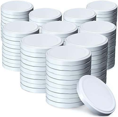 KADAX Schraubdeckel fi82 mm, Twist-Off-Deckel Set aus Metall, Ersatzdeckel für Einmachgläser, Deckel mit 6 Einrastzähnen für Sturzgläser und Einmachgläser (Weiß, 100 Stück)