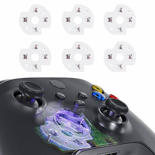 eXtremeRate 6 pcs Patch Conducteur Métal de Bouton Dpad pour Xbox One Standard/S/X/Elite V1/V2, pour Xbox Series X & S