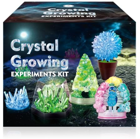 UNGLINGA Crystal Growing Kit, 5 Kristall-Zucht Experimentierset, Kristalle in deinen Lieblingsfarben, schneller Zuchterfolg, für Kinder, Mitbringsel, Geschenk