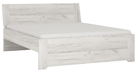 Lomadox Bettgestell Bett 160x200cm in Craft Eiche weiß