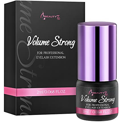 Eyelash Extension Individual Glue Volume Strong Black 1 Second Dry Time 5-8 Weeks Bonding Lash Glue Waterproof Lash Adhesive Fast Drying for Professional Use (2ml)