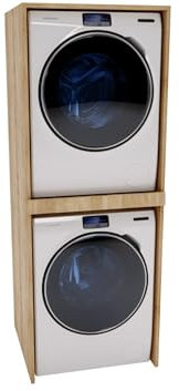 CraftPAK Waschturm - Waschmaschinenschrank für Waschmaschine & Wäschetrockner | Schrank Waschmaschine für Waschküche - Möbel Größe 66x180x65 cm Beige