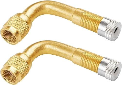 Generisch 2 Stück Ventilverlängerung, Ventilverlängerung Kupferventiladapter Winkelventilverlängerung Perfekt für Autos, Motorräder, Fahrräder und Roller (90 Grad)